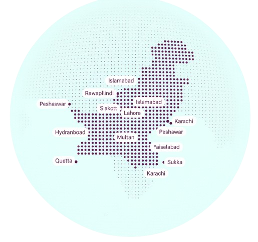 Map of JS Engineers service areas in Pakistan